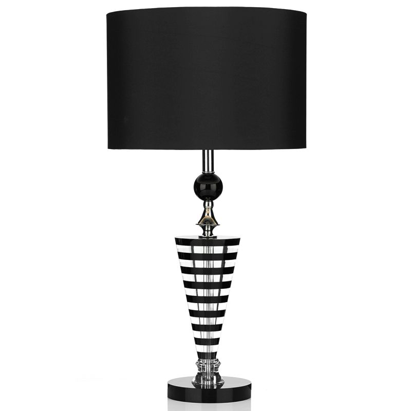 Table & Floor Lamp - Hudson - Black Shade with Black and Crystal Table Lamp Dar-HUD4222 - Hudson - Black Shade with Black and Crystal Table Lamp