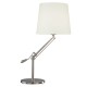 Table & Floor Lamp - Infusion - Satin Chrome with White Shade Table Lamp Dar-INF4046 - Infusion - Satin Chrome with White Shade Table Lamp