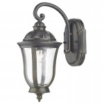 Johnson - Black & Gold Wall Lamp with Seeded Glass  Johnson - Black & Gold Wall Lamp with Seeded Glass