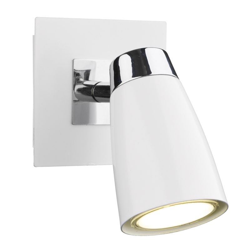 Dar-LOF072 - Loft - White and Polished Chrome Single Spotlights Wall Lamp
