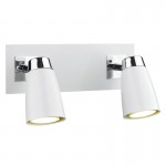 Loft - White & Polished Chrome Twin Spotlights Loft - White & Polished Chrome Twin Spotlights