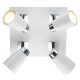 Kitchen Lights - Loft - White and Polished Chrome 4 Square Plate Spotlights Dar-LOF852 - Loft - White and Polished Chrome 4 Square Plate Spotlights