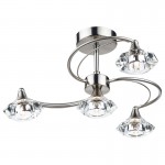 Luther - Satin Chrome 4 Light Centre Fitting with Crystal Luther - Satin Chrome 4 Light Centre Fitting with Crystal