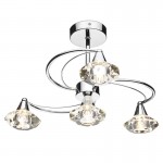 Luther - Polished Chrome 4 Light Centre Fitting with Crystal Luther - Polished Chrome 4 Light Centre Fitting with Crystal