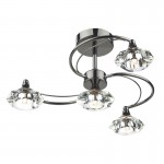 Luther - Black Chrome 4 Light Centre Fitting with Crystal Luther - Black Chrome 4 Light Centre Fitting with Crystal
