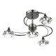 Dar-LUT0467 - Luther - Decorative Black Chrome with Crystal 4 Light Centre Fitting
