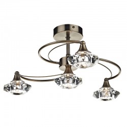 Luther - Antique Brass 4 Light Centre Fitting with Crystal  Luther - Antique Brass 4 Light Centre Fitting with Crystal