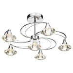 Luther - Polished Chrome 6 Light Semi Flush with Crystal Luther - Polished Chrome 6 Light Semi Flush with Crystal