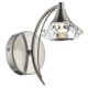 Dar-LUT0746 - Luther - Decorative Satin Chrome with Crystal Single Wall Lamp