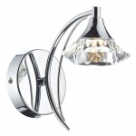 Luther - Polished Chrome Wall Lamp with Crystal Luther - Polished Chrome Wall Lamp with Crystal