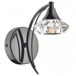 Luther - Black Chrome Wall Lamp with Crystal Luther - Black Chrome Wall Lamp with Crystal