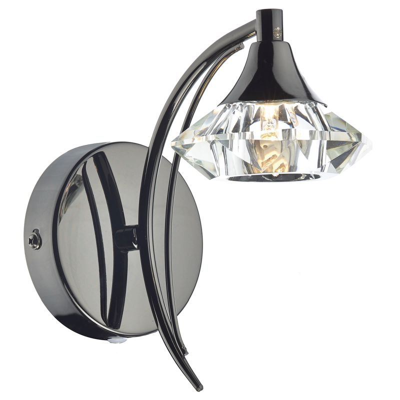 Dar-LUT0767 - Luther - Decorative Black Chrome with Crystal Single Wall Lamp