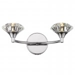 Luther -  Polished Chrome 2 Light Wall Lamp with Crystal Luther -  Polished Chrome 2 Light Wall Lamp with Crystal