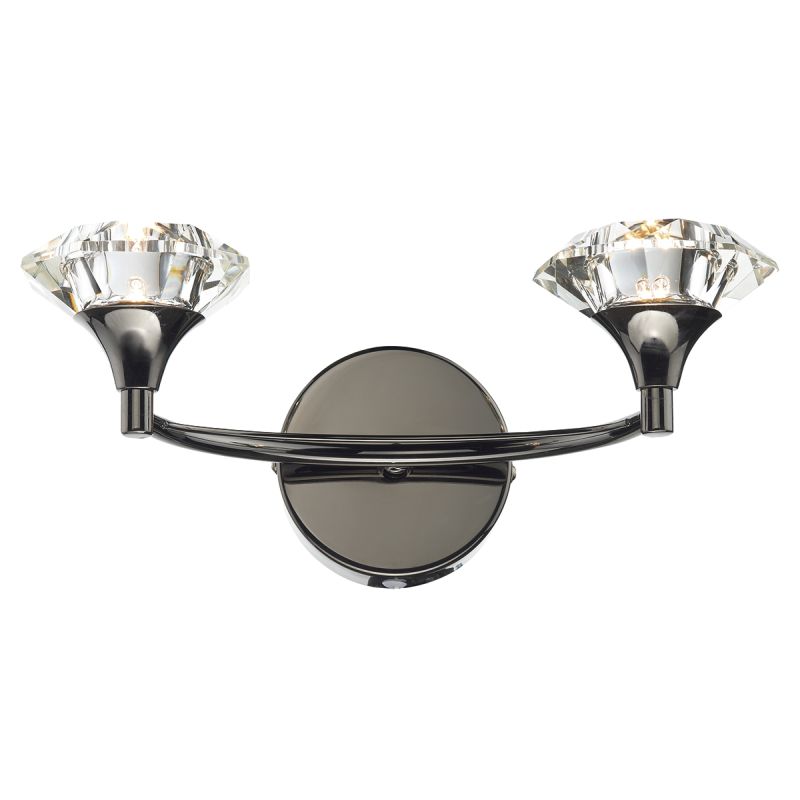 Dar-LUT0967 - Luther - Decorative Black Chrome with Crystal 2 Light Wall Lamp