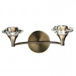 Luther - Antique Brass 2 Light Wall Lamp with Crystal Luther - Antique Brass 2 Light Wall Lamp with Crystal