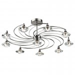 Luther - Black Chrome 10 Light Centre Fitting with Crystal Luther - Black Chrome 10 Light Centre Fitting with Crystal