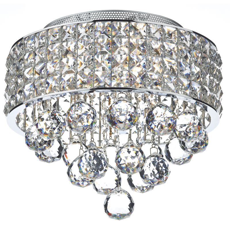 Crystal & Acrylic - Matrix - Crystal with Chrome 3 Light Ceiling Lamp Dar-MAT5350 - Matrix - Crystal with Chrome 3 Light Ceiling Lamp