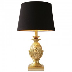 Pineapple - Gold Pineapple Table Lamp with Black Shade Pineapple - Gold Pineapple Table Lamp with Black Shade