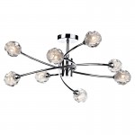 Seattle - Polished Chrome 8 Light Centre Fitting with Sculptured Glass Seattle - Polished Chrome 8 Light Centre Fitting with Sculptured Glass