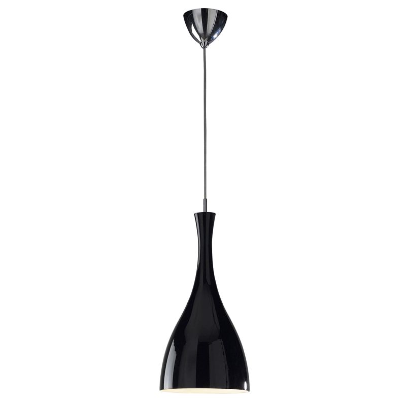 Ceiling Lights - Tone - Big Black Glass with Polished Chrome Hanging Pendant Dar-TON8622 - Tone - Big Black Glass with Polished Chrome Hanging Pendant