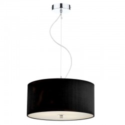 Zaragoza - Chrome 3 Light Pendant with Black Plead Shade & Diffuser - ∅ 40 Zaragoza - Chrome 3 Light Pendant with Black Plead Shade & Diffuser - ∅ 40