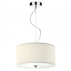 Zaragoza - Chrome 3 Light Pendant with Cream Plead Shade & Diffuser - ∅ 40 Zaragoza - Chrome 3 Light Pendant with Cream Plead Shade & Diffuser - ∅ 40