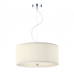 Zaragoza - Chrome 3 Light Pendant with Cream Plead Shade & Diffuser - ∅ 60 Zaragoza - Chrome 3 Light Pendant with Cream Plead Shade & Diffuser - ∅ 60