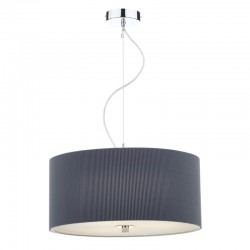 Zaragoza - Chrome 3 Light Pendant with Grey Plead Shade & Diffuser - ∅ 60 Zaragoza - Chrome 3 Light Pendant with Grey Plead Shade & Diffuser - ∅ 60
