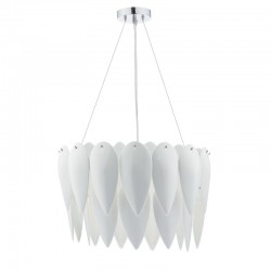 Phillipa - Chrome 3 Light Pendant with White Ceramic Petals  Phillipa - Chrome 3 Light Pendant with White Ceramic Petals