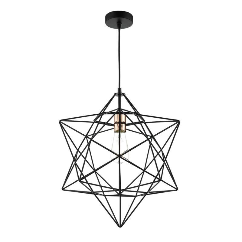 Ceiling Lights - Luanda - Black and Copper Star Hanging Pendant Dar-LUA0122 - Luanda - Black and Copper Star Hanging Pendant