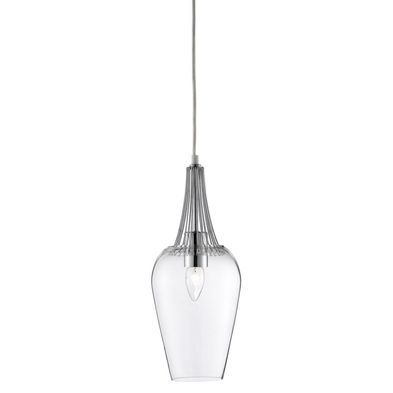 Searchlight-8911CC - Whisk - Clear Glass with Chrome Trim Single Pendant