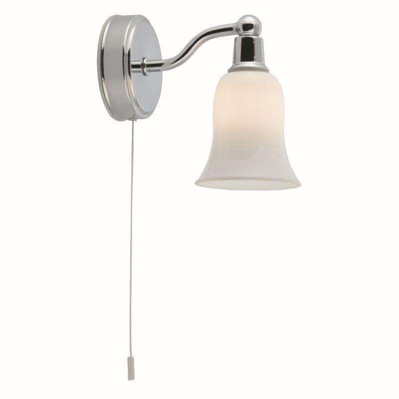Searchlight-2931-1CC-LED - Equador - Bathroom White Glass with Chrome Wall Lamp