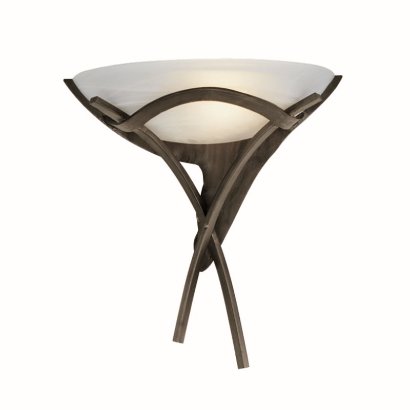 Wall Lights - Olympia - Rustic Brown With Alabaster Wall Lamp Searchlight-0104BR - Olympia - Rustic Brown With Alabaster Wall Lamp