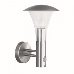 Strand - Outdoor Satin Silver & Clear Sensor Wall Lamp