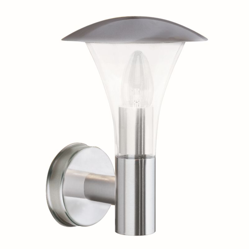 Searchlight-096 - Strand - Outdoor Satin Silver & Clear Wall Lamp