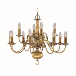Flemish - Antique Brass 12 Light Centre Fitting Flemish - Antique Brass 12 Light Centre Fitting