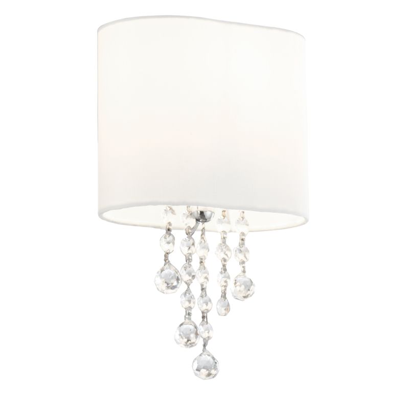 Searchlight-1051-1CC - Nina - White with Crystal Wall Lamp