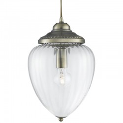 Moscow - Antique Brass & Clear Ribbed Glass Lantern Pendant Moscow - Antique Brass & Clear Ribbed Glass Lantern Pendant