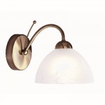 Milanese - Antique Brass & Alabaster Glass Single Wall Lamp Milanese - Antique Brass & Alabaster Glass Single Wall Lamp