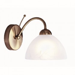 Milanese - Antique Brass & Alabaster Glass Single Wall Lamp