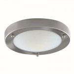 Dublin - Domed White Glass & Satin Silver Flush