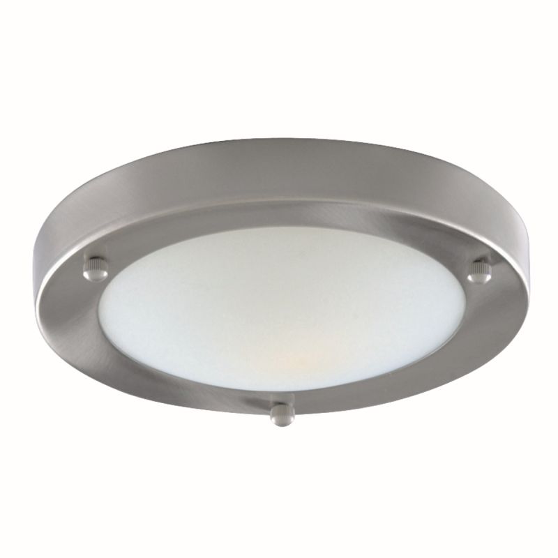 Searchlight-1131-31SS - Dublin - Domed White Glass & Satin Silver Flush