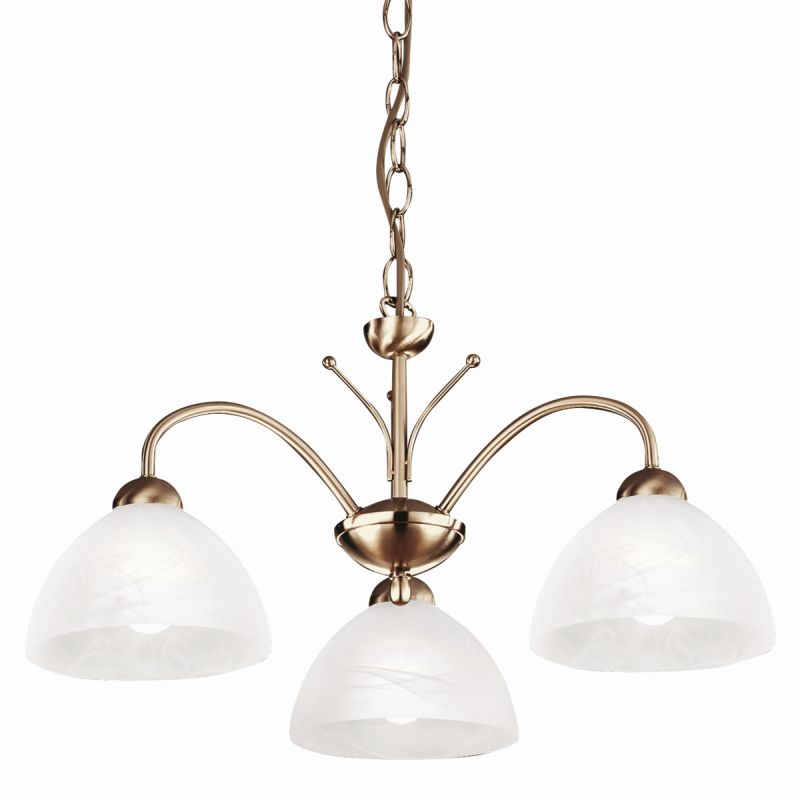 Searchlight-1133-3AB - Milanese - Antique Brass & Alabaster Glass 3 Light Centre Fitting
