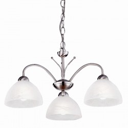 Milanese - Satin Silver & Alabaster Glass 3 Light Centre Fitting Milanese - Satin Silver & Alabaster Glass 3 Light Centre Fitting