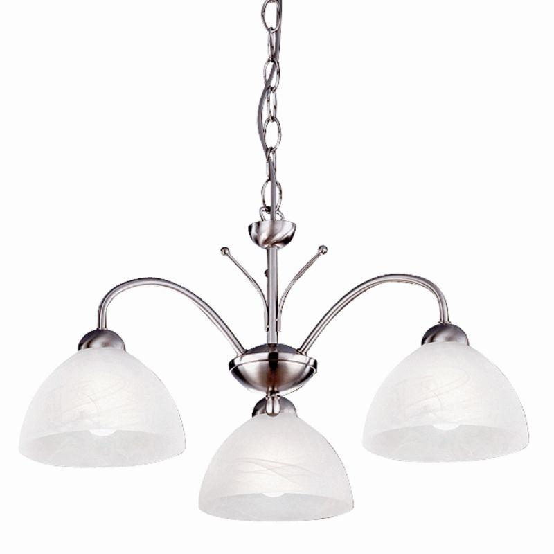 Searchlight-1133-3SS - Milanese - Satin Silver & Alabaster Glass 3 Light Centre Fitting