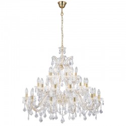 Marie Therese - Crystal & Acrylic 30 Light Chandelier - Brass