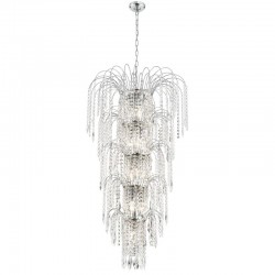 Waterfall - Crystal with Chrome 5 Tier Waterfall Chandelier Waterfall - Crystal with Chrome 5 Tier Waterfall Chandelier