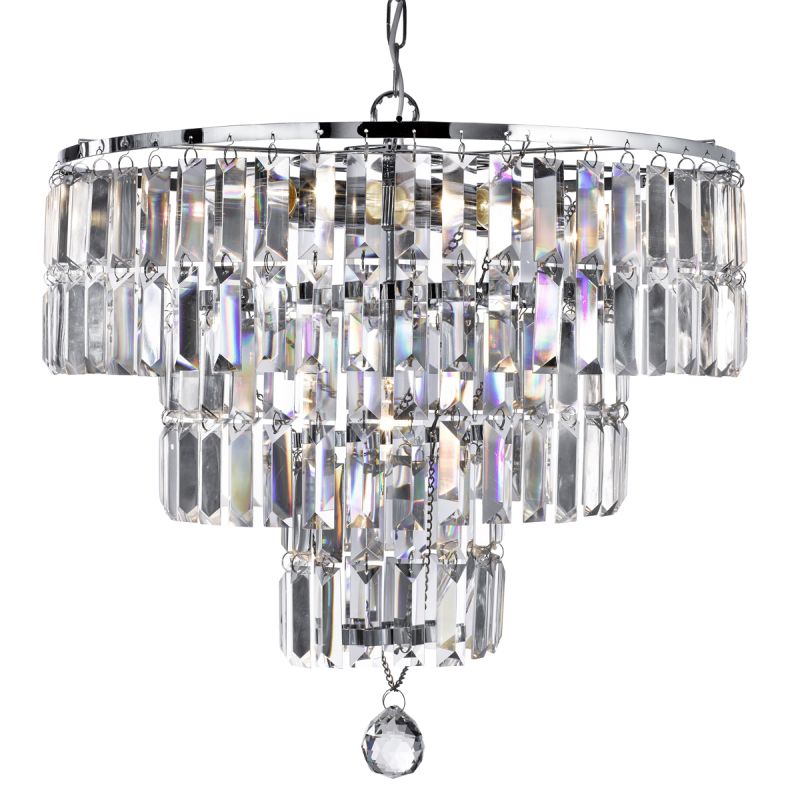 Searchlight-1375-5CC - Empire - Chrome 5 Light Chandelier with Crystal