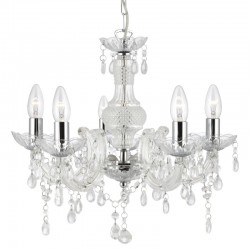 Marie Therese - Crystal & Acrylic 5 Light Chandelier - Chrome Marie Therese - Crystal & Acrylic 5 Light Chandelier - Chrome