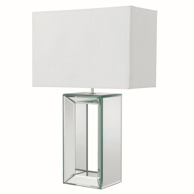 Searchlight-1610 - Mirror - White Shade with Mirror Table Lamp